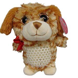 Galerie Conversation Hearts Tiger Plush Big Eyes Peace Belly Red Bow NWT